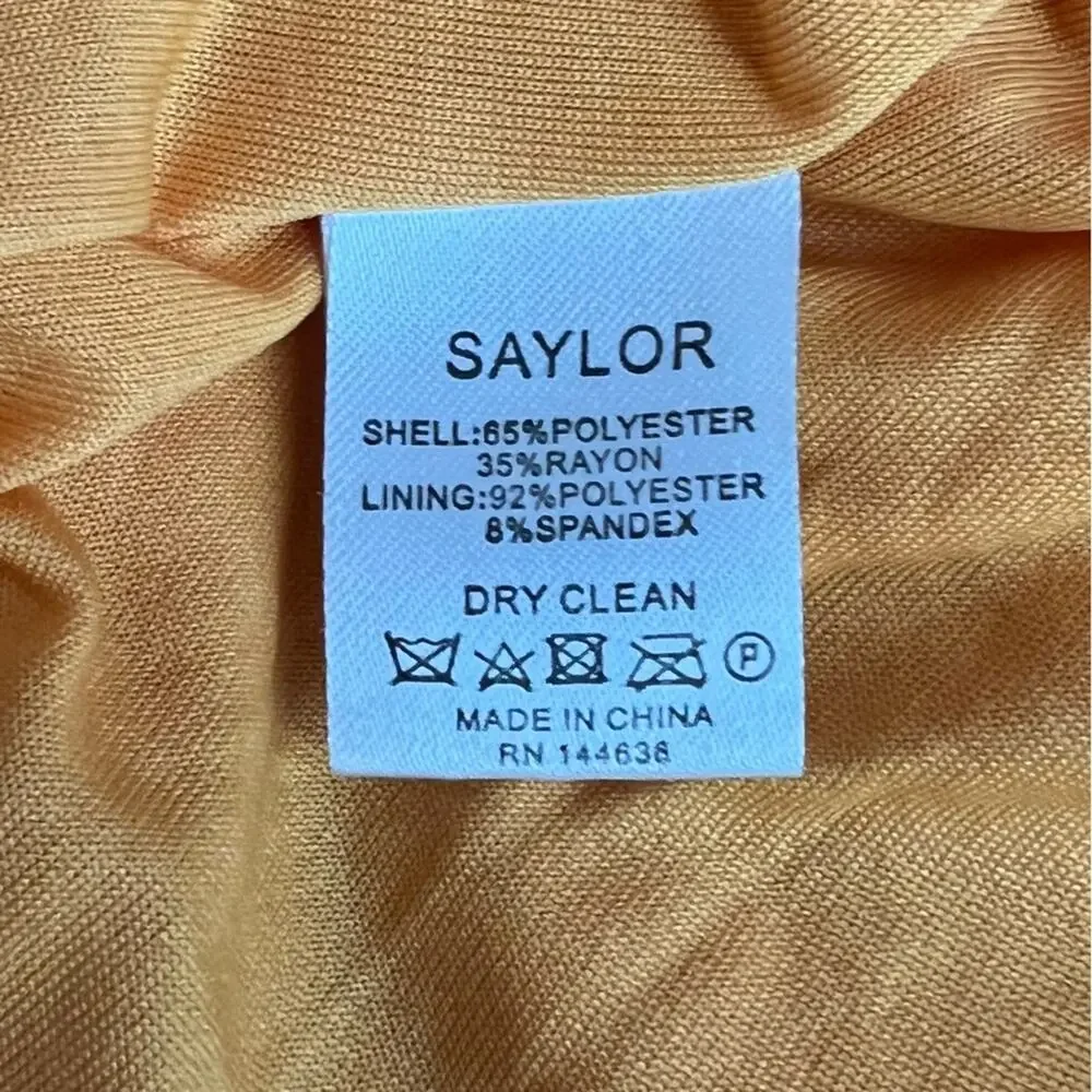 Saylor Women’s Jynx Fringe Halter Neck Mango Yellow Knit Midi Dress Sz S - Picture 11 of 13